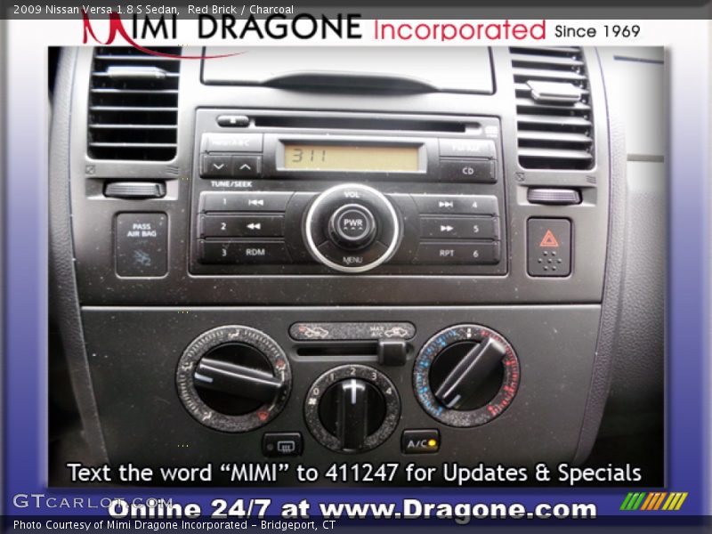 Red Brick / Charcoal 2009 Nissan Versa 1.8 S Sedan