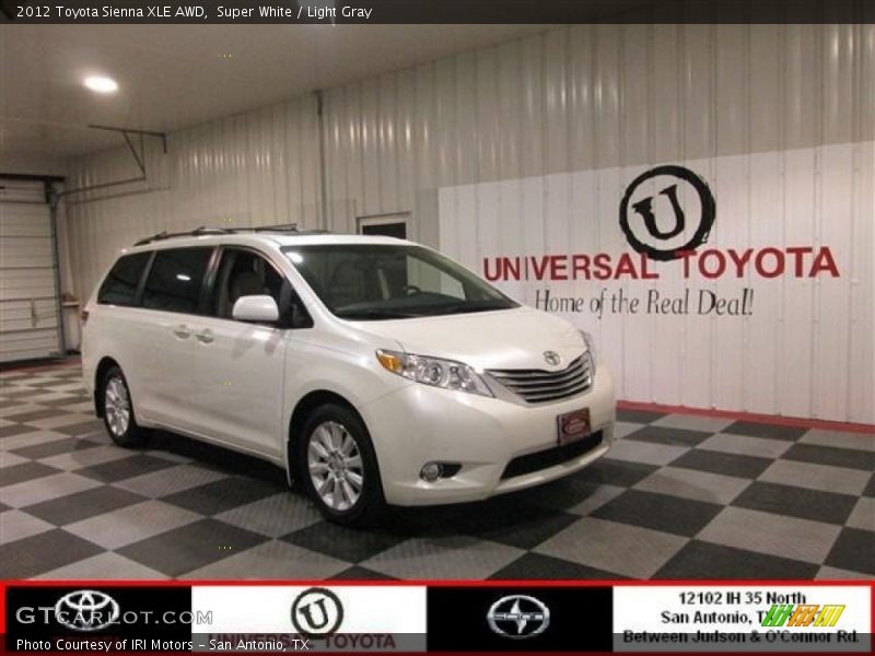 Super White / Light Gray 2012 Toyota Sienna XLE AWD