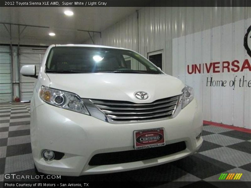 Super White / Light Gray 2012 Toyota Sienna XLE AWD