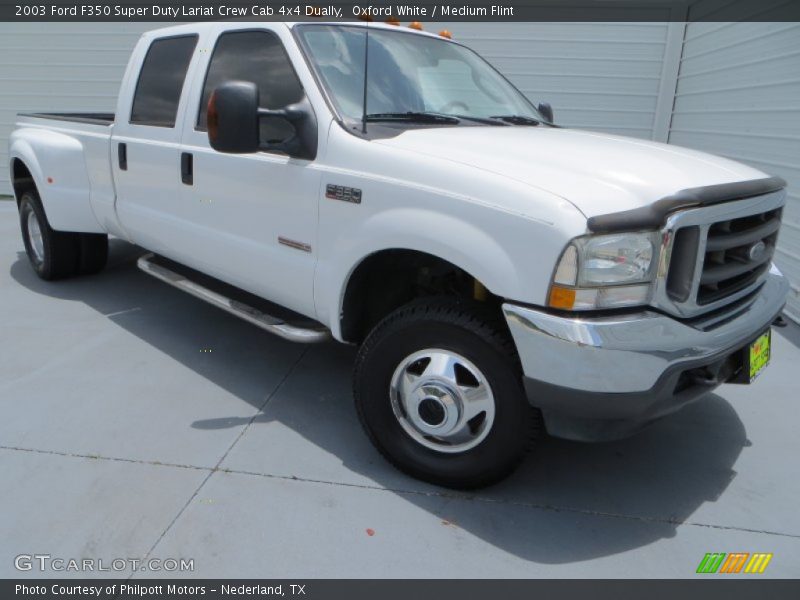 Oxford White / Medium Flint 2003 Ford F350 Super Duty Lariat Crew Cab 4x4 Dually