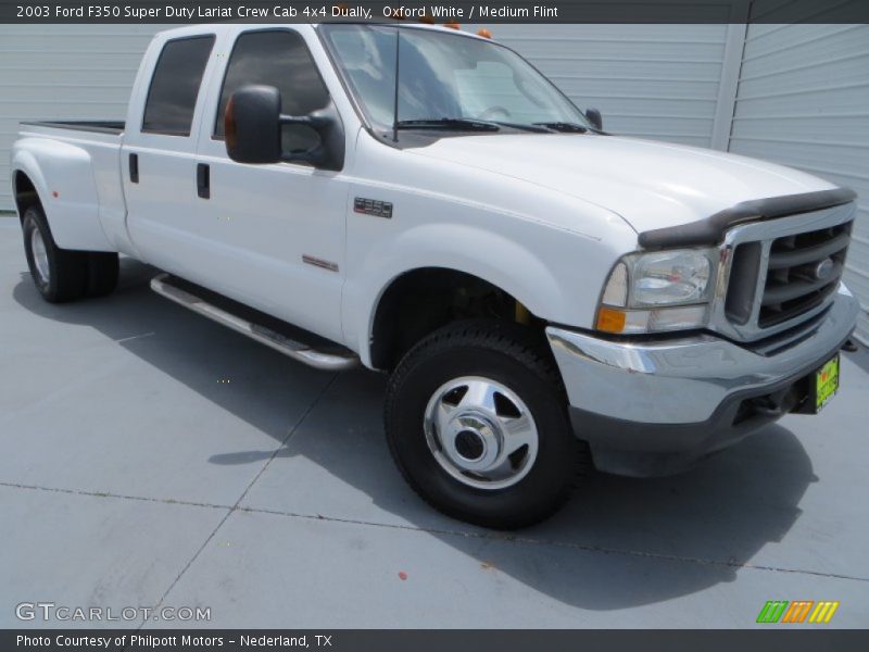 Oxford White / Medium Flint 2003 Ford F350 Super Duty Lariat Crew Cab 4x4 Dually