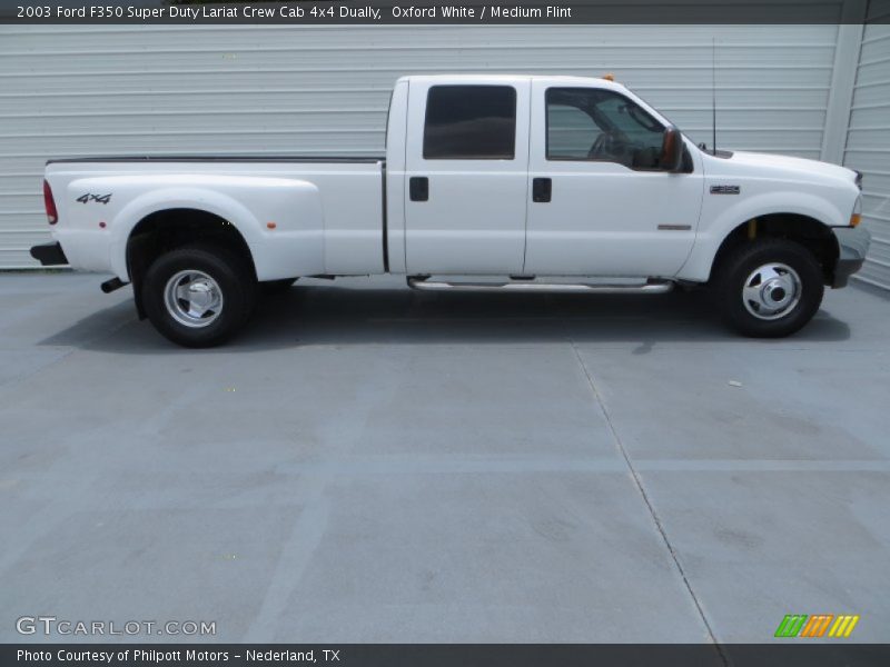 Oxford White / Medium Flint 2003 Ford F350 Super Duty Lariat Crew Cab 4x4 Dually