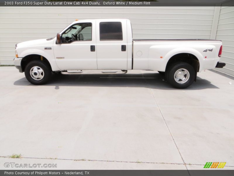 Oxford White / Medium Flint 2003 Ford F350 Super Duty Lariat Crew Cab 4x4 Dually