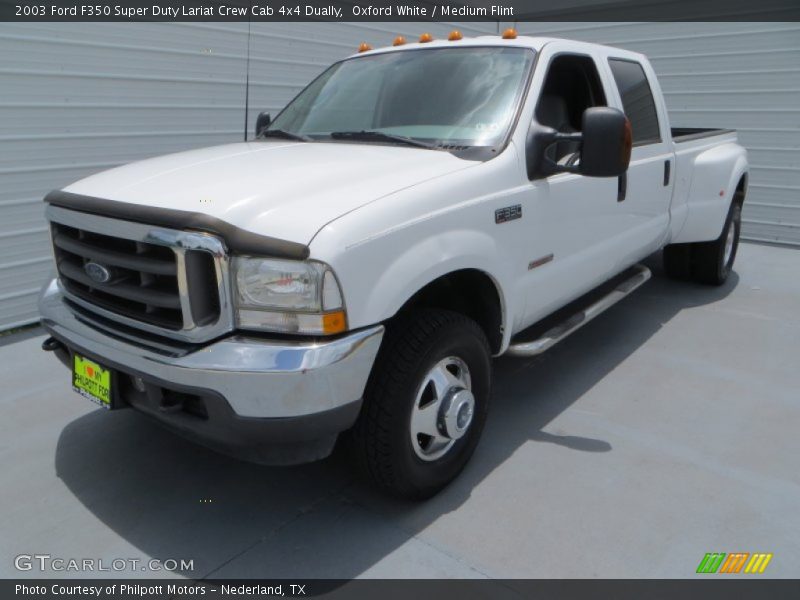 Oxford White / Medium Flint 2003 Ford F350 Super Duty Lariat Crew Cab 4x4 Dually