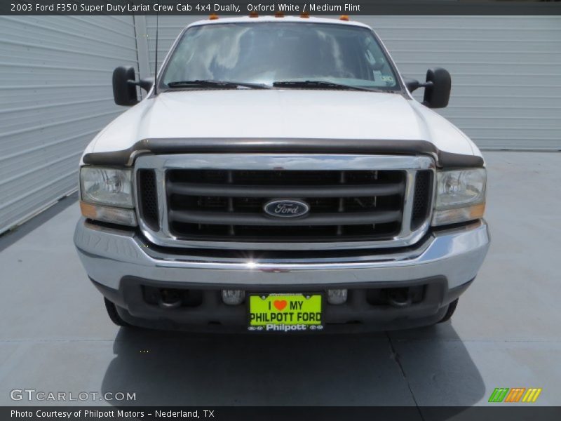Oxford White / Medium Flint 2003 Ford F350 Super Duty Lariat Crew Cab 4x4 Dually