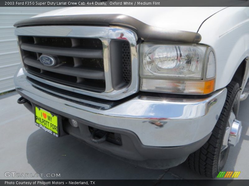 Oxford White / Medium Flint 2003 Ford F350 Super Duty Lariat Crew Cab 4x4 Dually