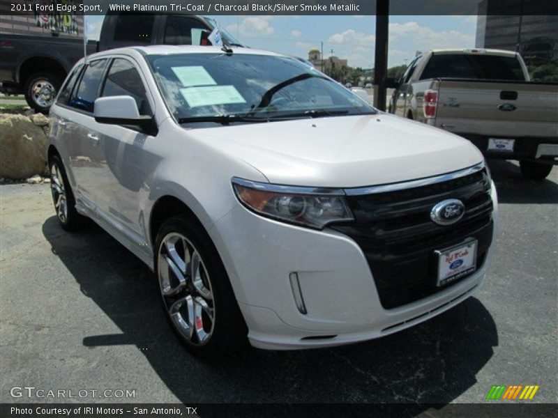 White Platinum Tri-Coat / Charcoal Black/Silver Smoke Metallic 2011 Ford Edge Sport