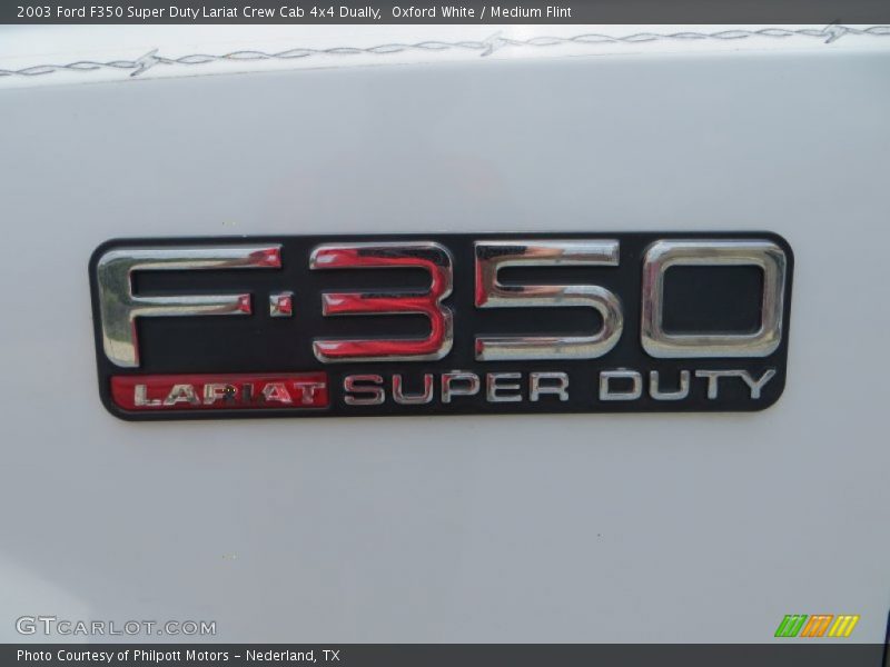 Oxford White / Medium Flint 2003 Ford F350 Super Duty Lariat Crew Cab 4x4 Dually