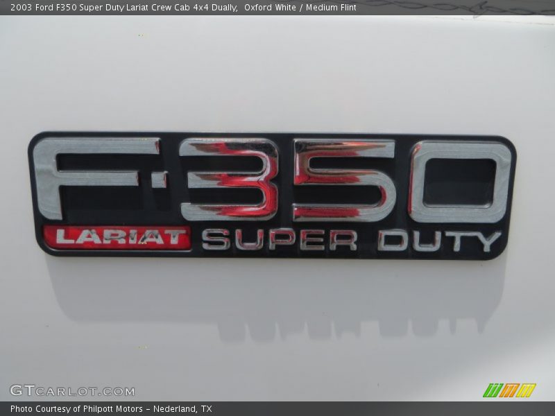 Oxford White / Medium Flint 2003 Ford F350 Super Duty Lariat Crew Cab 4x4 Dually