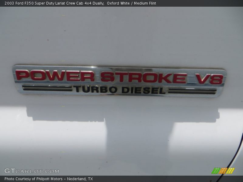 Oxford White / Medium Flint 2003 Ford F350 Super Duty Lariat Crew Cab 4x4 Dually