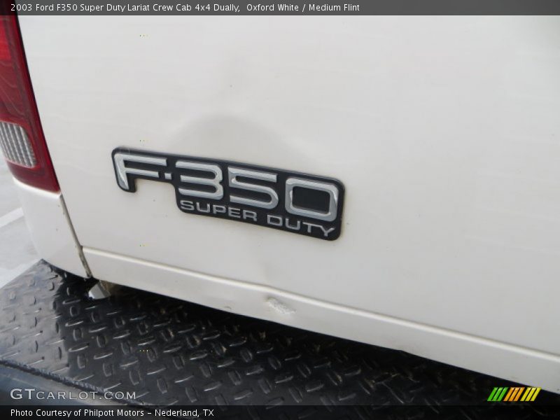 Oxford White / Medium Flint 2003 Ford F350 Super Duty Lariat Crew Cab 4x4 Dually