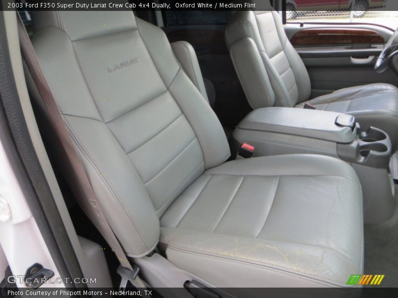 Oxford White / Medium Flint 2003 Ford F350 Super Duty Lariat Crew Cab 4x4 Dually