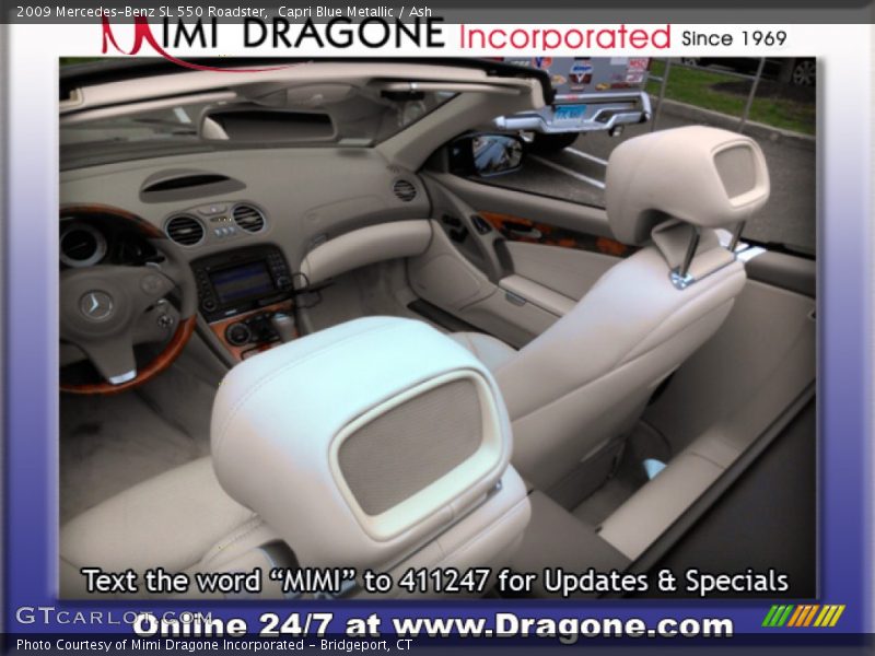 Capri Blue Metallic / Ash 2009 Mercedes-Benz SL 550 Roadster