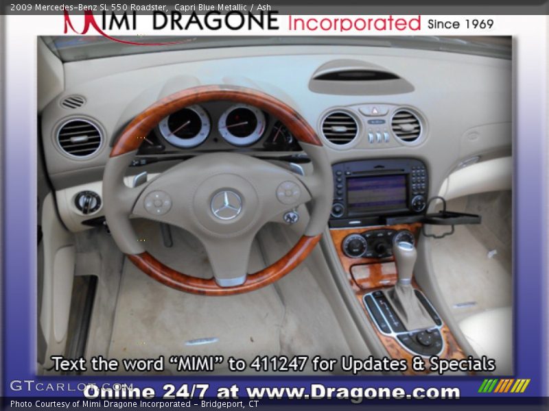 Capri Blue Metallic / Ash 2009 Mercedes-Benz SL 550 Roadster