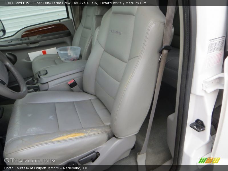 Oxford White / Medium Flint 2003 Ford F350 Super Duty Lariat Crew Cab 4x4 Dually