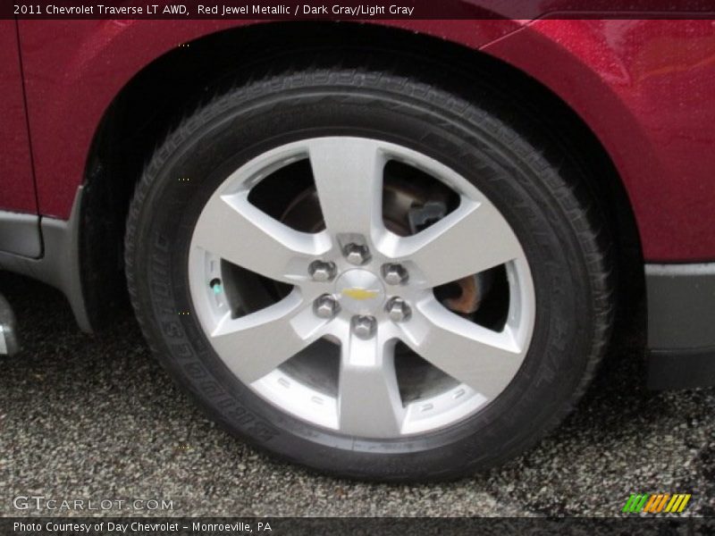 Red Jewel Metallic / Dark Gray/Light Gray 2011 Chevrolet Traverse LT AWD