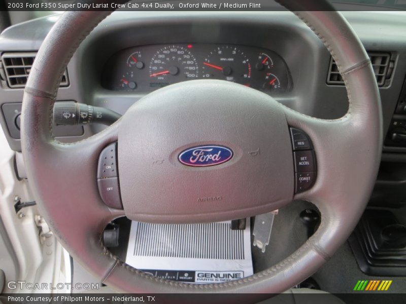 Oxford White / Medium Flint 2003 Ford F350 Super Duty Lariat Crew Cab 4x4 Dually