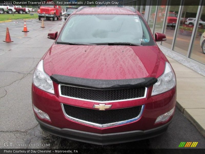 Red Jewel Metallic / Dark Gray/Light Gray 2011 Chevrolet Traverse LT AWD