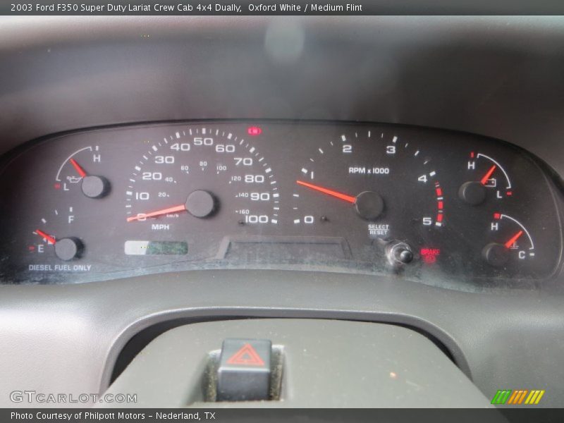 Oxford White / Medium Flint 2003 Ford F350 Super Duty Lariat Crew Cab 4x4 Dually