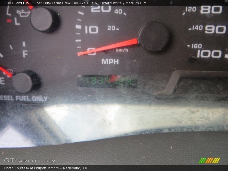 Oxford White / Medium Flint 2003 Ford F350 Super Duty Lariat Crew Cab 4x4 Dually
