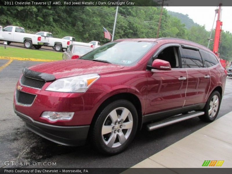 Red Jewel Metallic / Dark Gray/Light Gray 2011 Chevrolet Traverse LT AWD