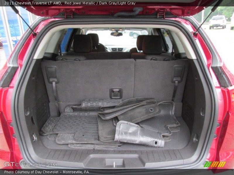 Red Jewel Metallic / Dark Gray/Light Gray 2011 Chevrolet Traverse LT AWD