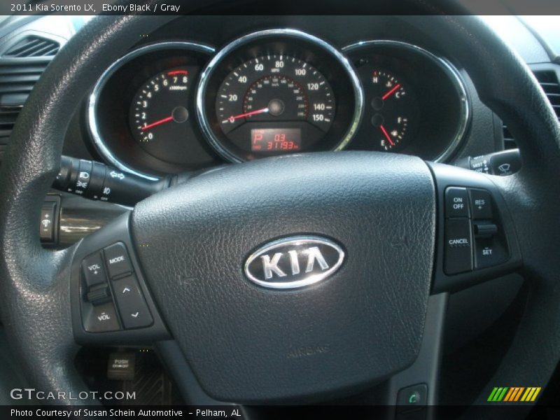 Ebony Black / Gray 2011 Kia Sorento LX