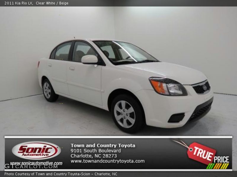 Clear White / Beige 2011 Kia Rio LX
