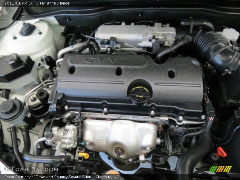  2011 Rio LX Engine - 1.6 Liter DOHC 16-Valve CVVT 4 Cylinder