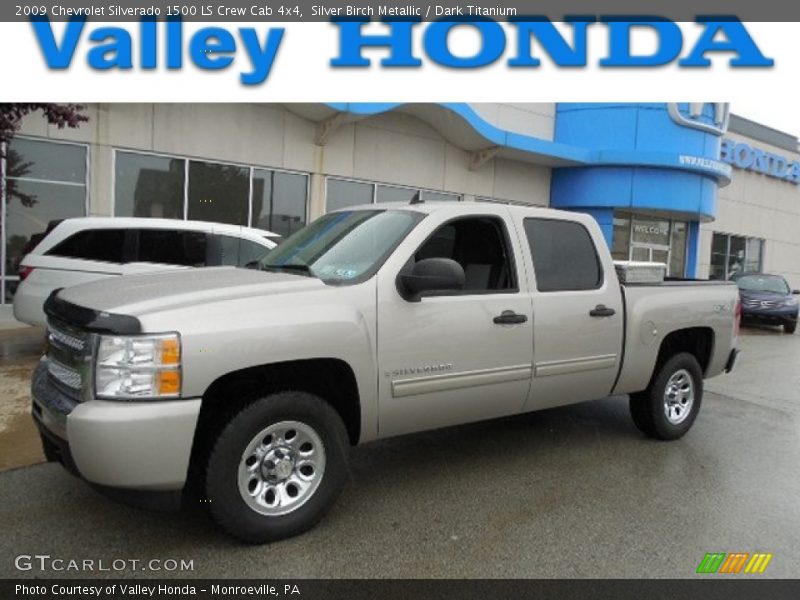Silver Birch Metallic / Dark Titanium 2009 Chevrolet Silverado 1500 LS Crew Cab 4x4