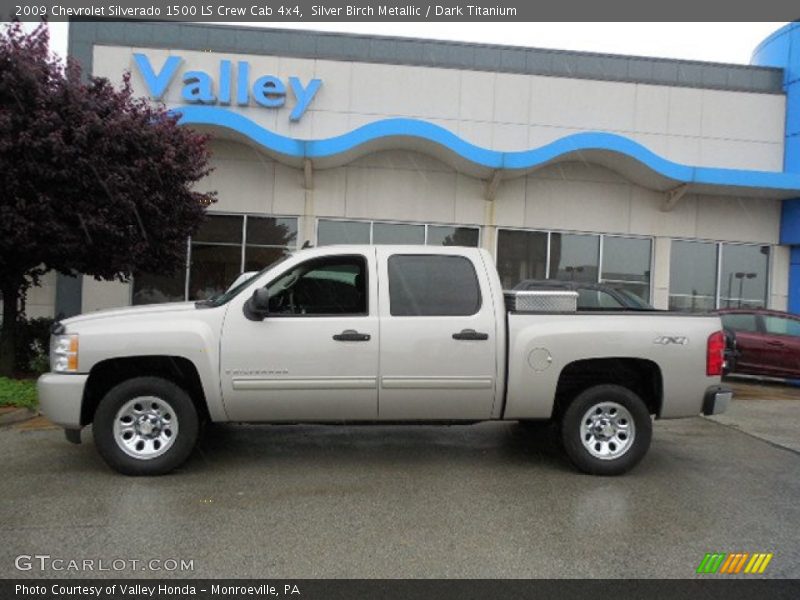 Silver Birch Metallic / Dark Titanium 2009 Chevrolet Silverado 1500 LS Crew Cab 4x4