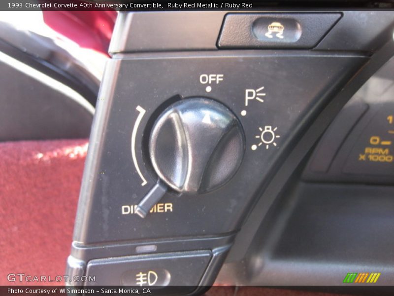 Controls of 1993 Corvette 40th Anniversary Convertible