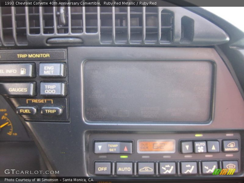 Controls of 1993 Corvette 40th Anniversary Convertible