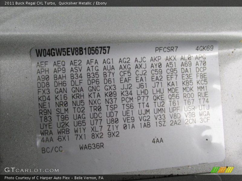 Quicksilver Metallic / Ebony 2011 Buick Regal CXL Turbo