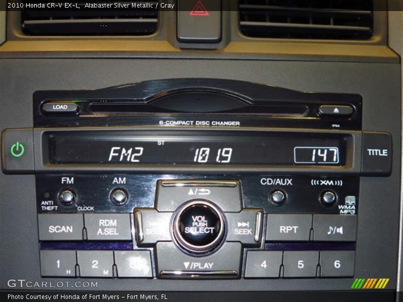 Alabaster Silver Metallic / Gray 2010 Honda CR-V EX-L