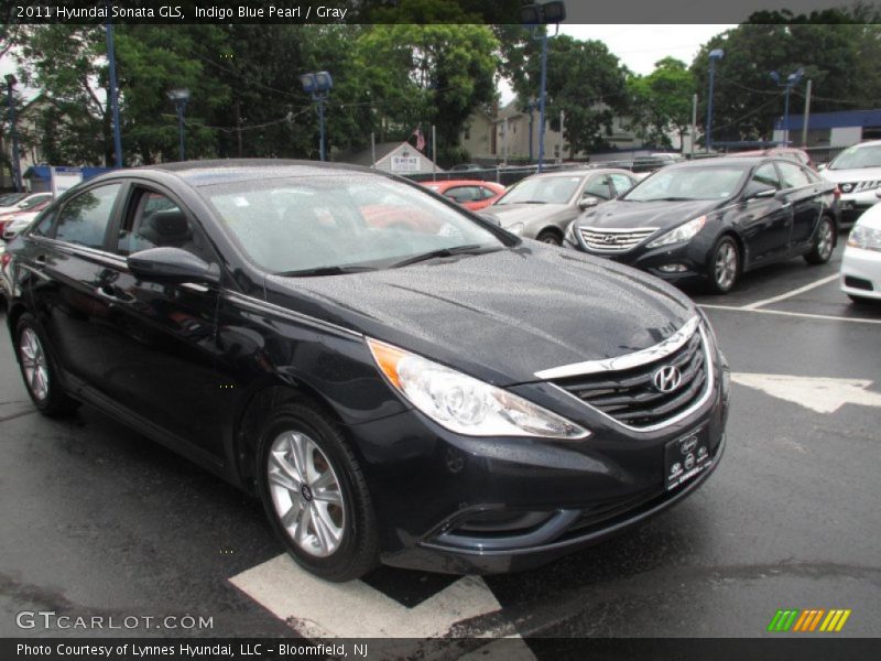 Indigo Blue Pearl / Gray 2011 Hyundai Sonata GLS