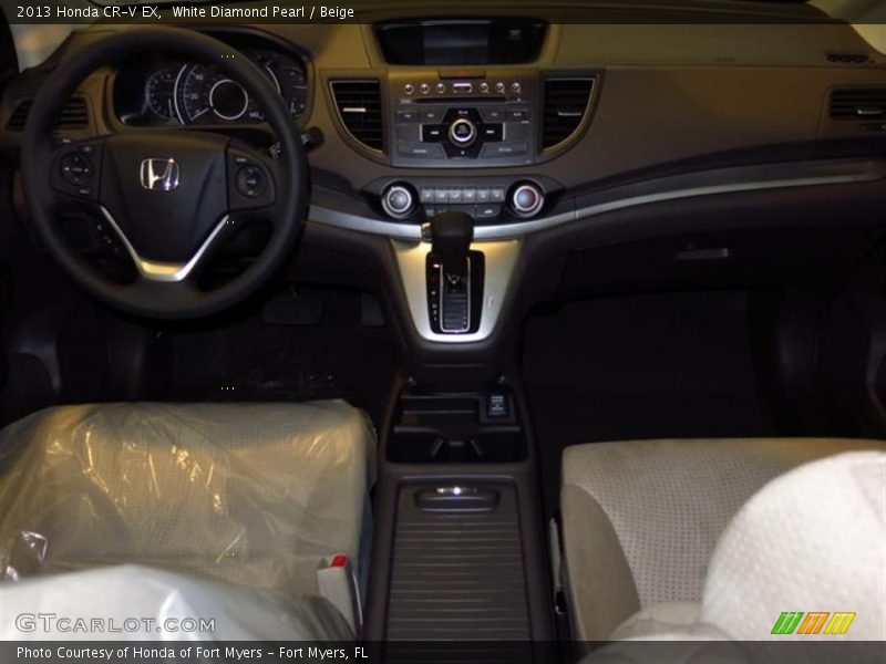 White Diamond Pearl / Beige 2013 Honda CR-V EX
