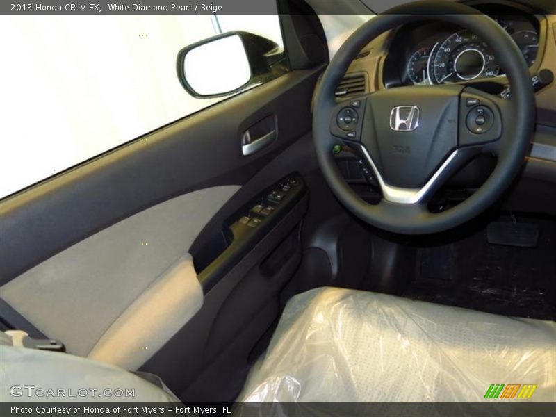 White Diamond Pearl / Beige 2013 Honda CR-V EX