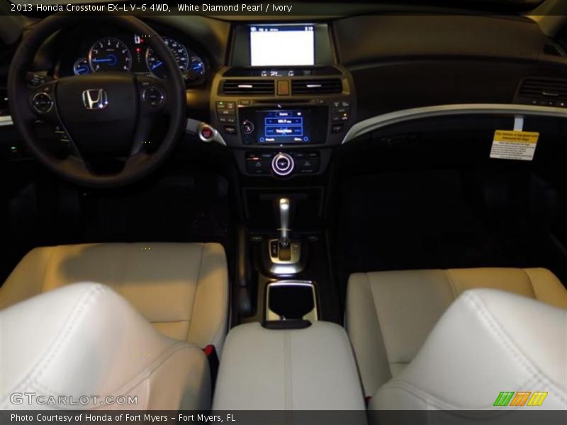 White Diamond Pearl / Ivory 2013 Honda Crosstour EX-L V-6 4WD