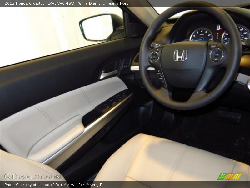 White Diamond Pearl / Ivory 2013 Honda Crosstour EX-L V-6 4WD
