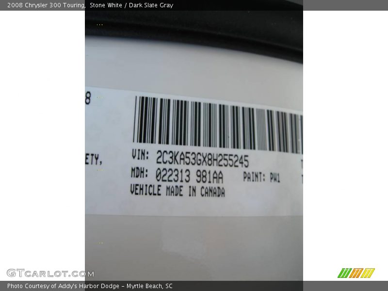 Stone White / Dark Slate Gray 2008 Chrysler 300 Touring