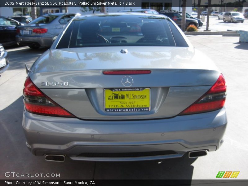 Palladium Silver Metallic / Black 2009 Mercedes-Benz SL 550 Roadster