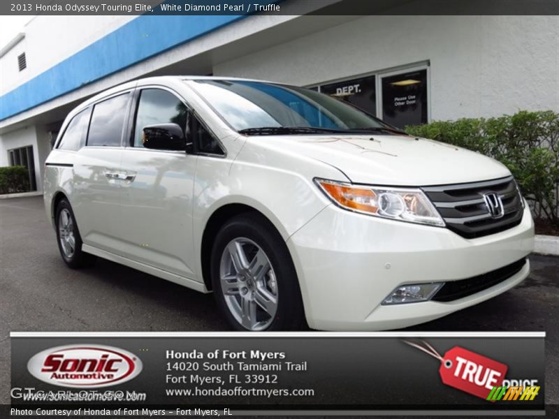 White Diamond Pearl / Truffle 2013 Honda Odyssey Touring Elite