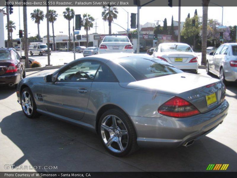 Palladium Silver Metallic / Black 2009 Mercedes-Benz SL 550 Roadster