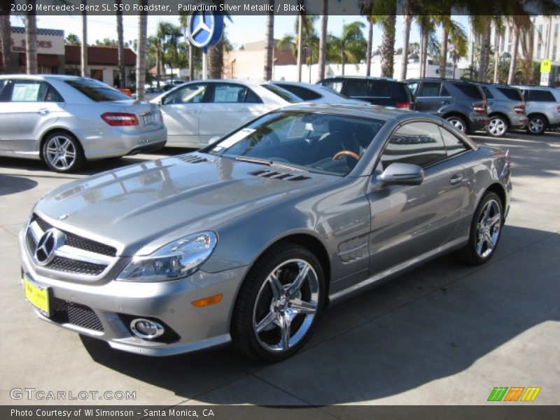 Palladium Silver Metallic / Black 2009 Mercedes-Benz SL 550 Roadster