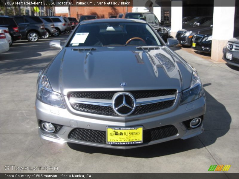 Palladium Silver Metallic / Black 2009 Mercedes-Benz SL 550 Roadster