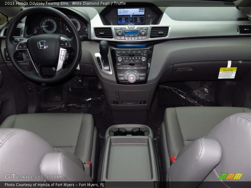 White Diamond Pearl / Truffle 2013 Honda Odyssey Touring Elite