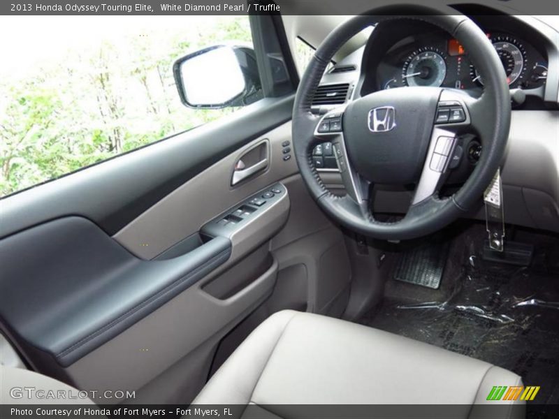 White Diamond Pearl / Truffle 2013 Honda Odyssey Touring Elite