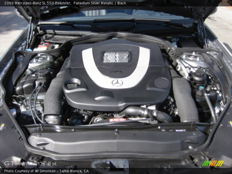Palladium Silver Metallic / Black 2009 Mercedes-Benz SL 550 Roadster