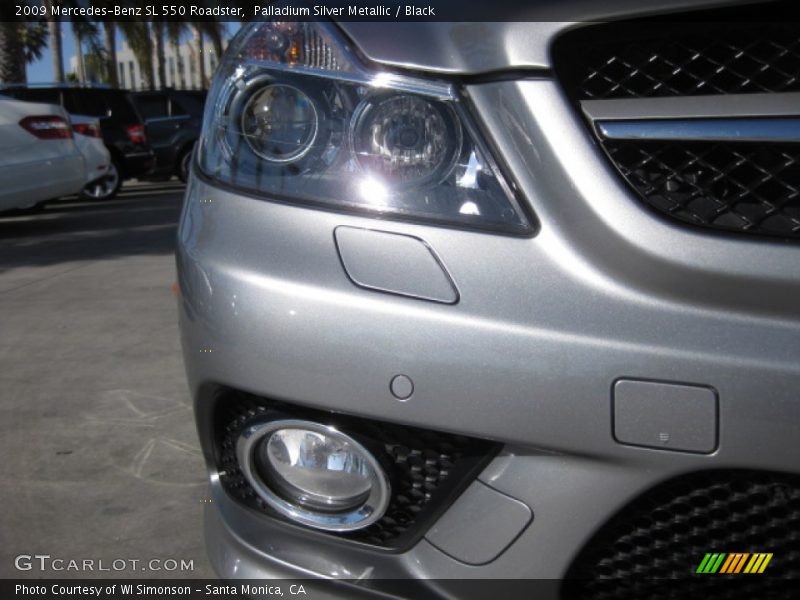 Palladium Silver Metallic / Black 2009 Mercedes-Benz SL 550 Roadster